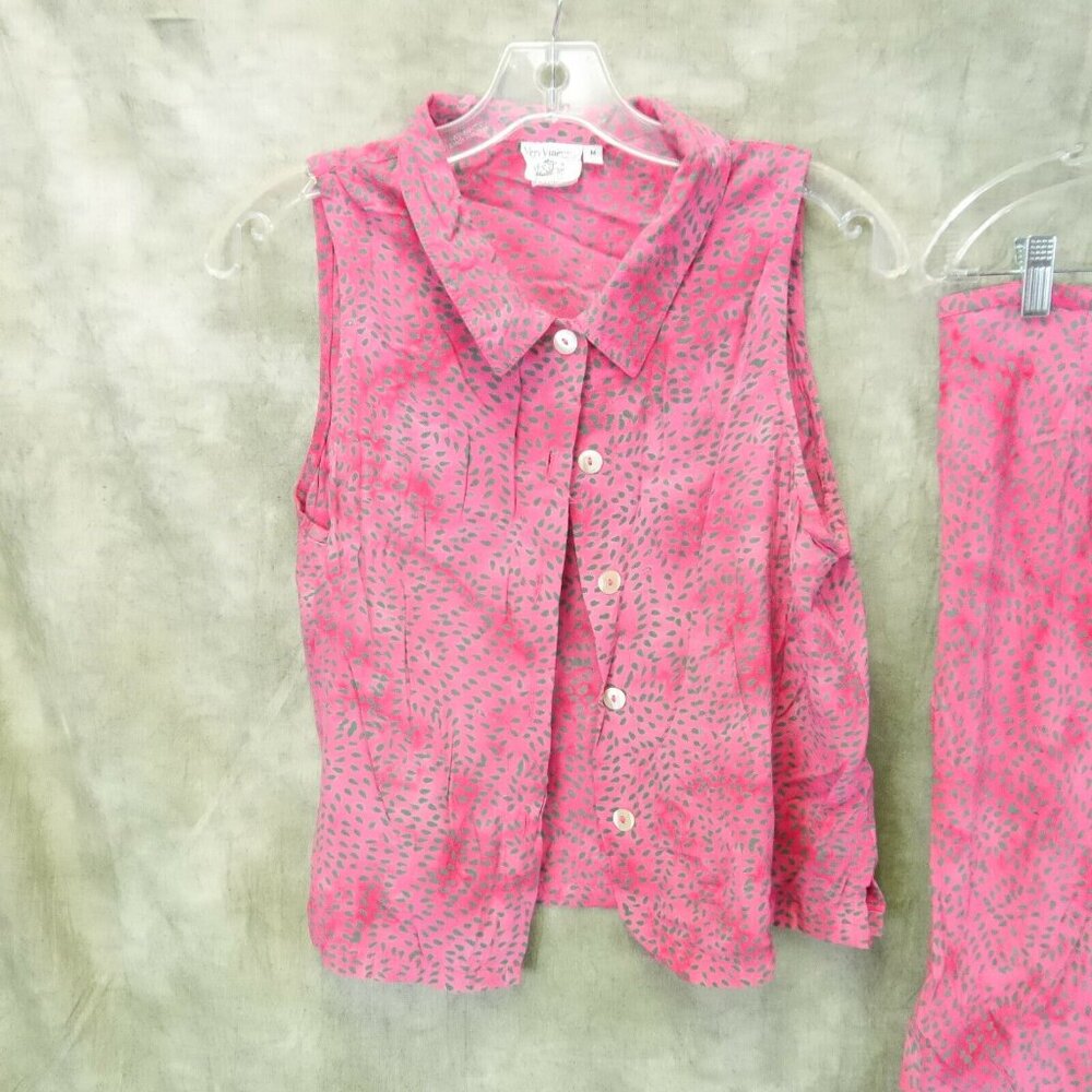 VINTAGE Very Vineyard Edgartown Martha's Vineyard Teardrops Skirt Set M vtg 8764